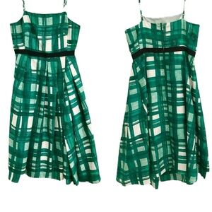 Kristin Davis Plaid Green And White Pin Up Style Dress.‎ Size 6